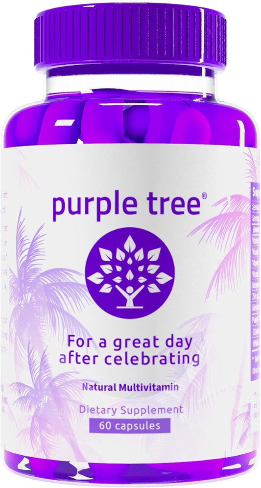 Purple Tree Post-Celebration Liver Support Vitamins | Body Replenisher with DHM, Milk Thistle, Electrolytes, Vitamin B | 60 Pills