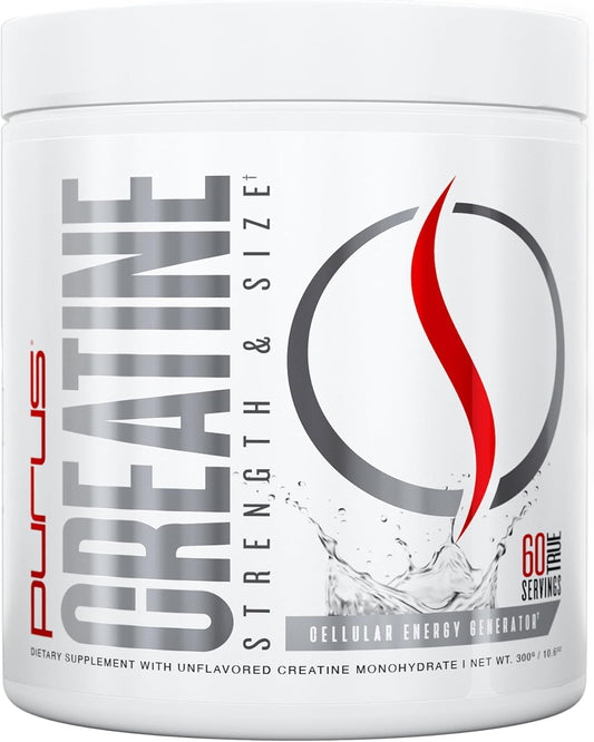 Purus Labs Foundation Series Creatine Powder - Ultra Pure Micronized for Strength, Mass, Power, Recovery - 60 Servings - Unflavored