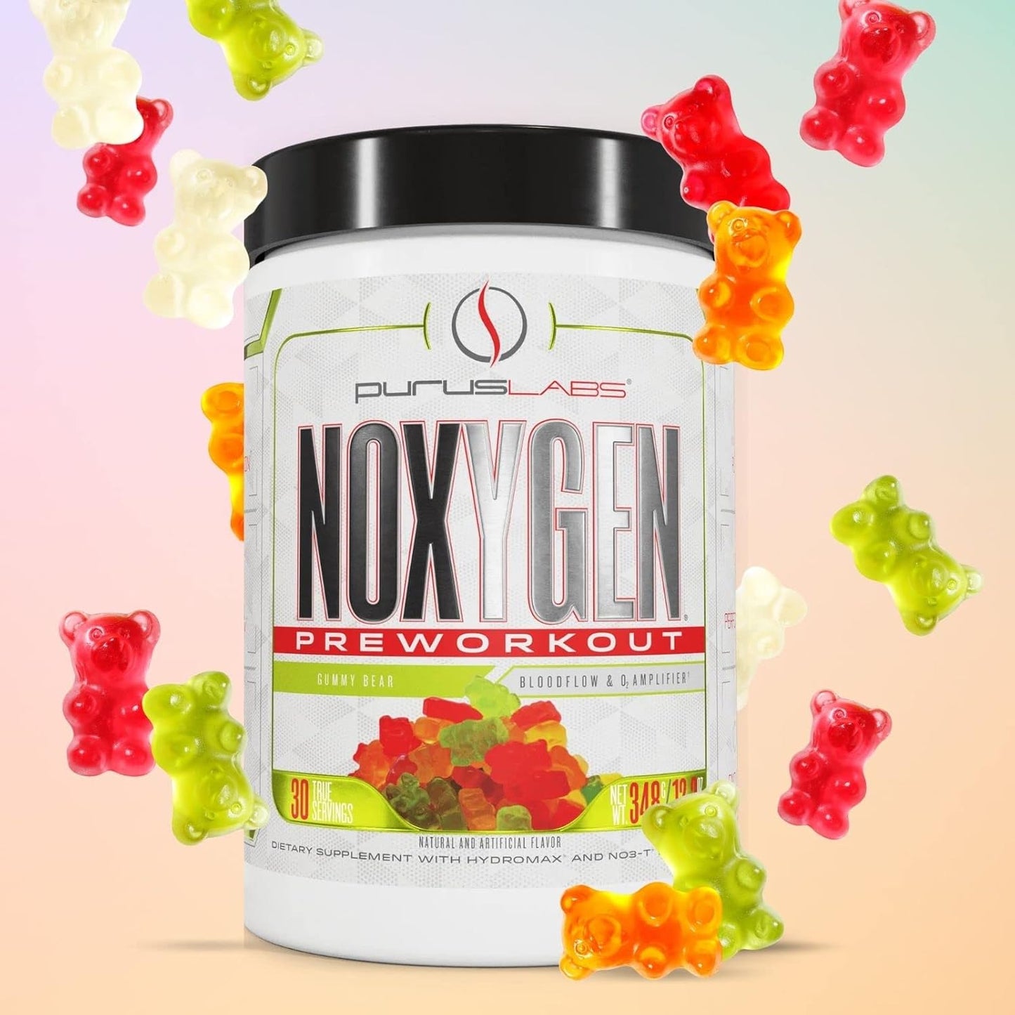 Purus Labs NOXYGEN PREWORKOUT Powder - Gummy Bear Flavor, 30 Servings