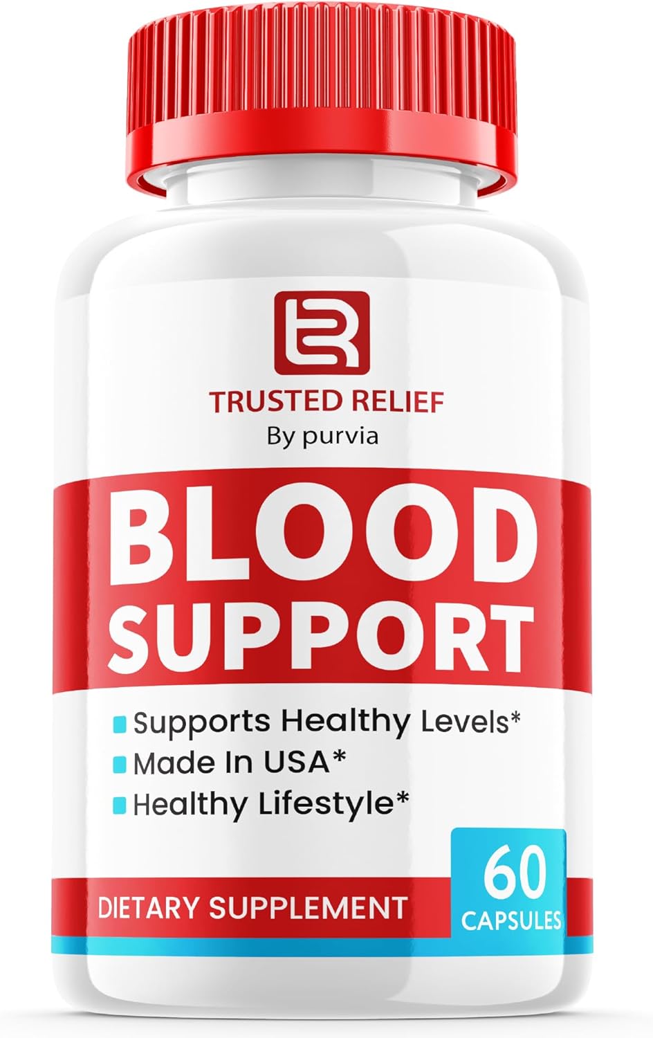 Purvia Trusted Relief Blood Support Capsules - Advanced Formula Vitamin Supplement (60 Capsules)