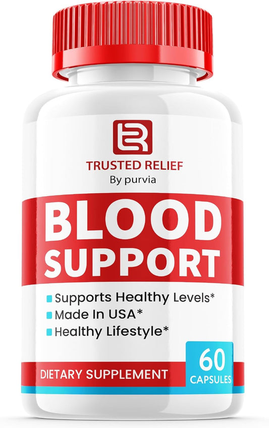 Purvia Trusted Relief Blood Support Capsules - Advanced Formula Vitamin Supplement (60 Capsules)