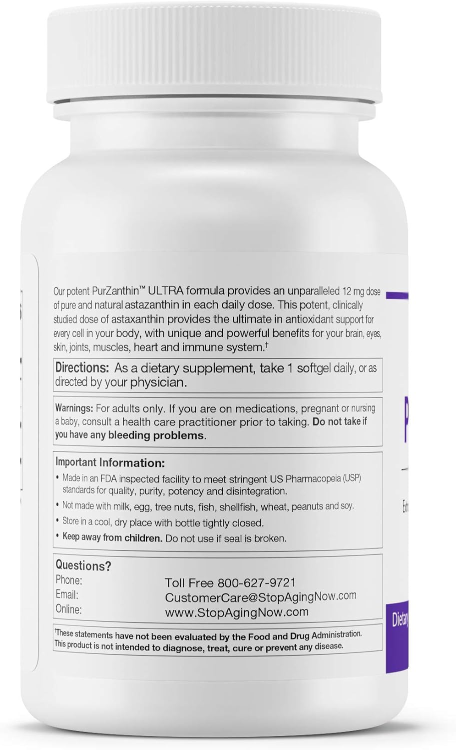 PurZanthin ULTRA Astaxanthin 12mg with Vitamin E - Multi-Benefit Supplement for Exercise, Immunity, Brain, Heart, Eyes, Joints - 90 Softgels (3 Pack)