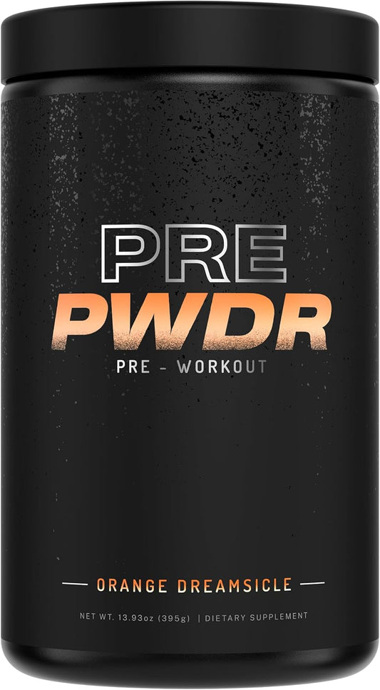 PWDRS PRE Pre-Workout Powder Supplement - Boost Energy, Focus, and Endurance with Caffeine (Orange Dreamsicle Flavor)
