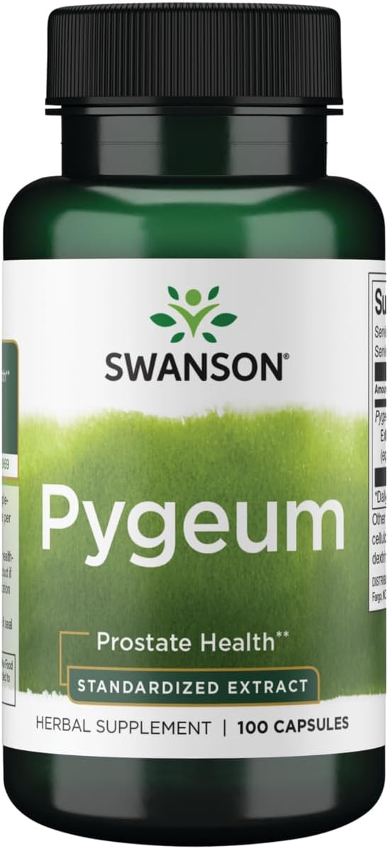 Pygeum Herbal Supplement for Men's Prostate, Bladder, and Urinary Tract Health - 100 Capsules, 125mg