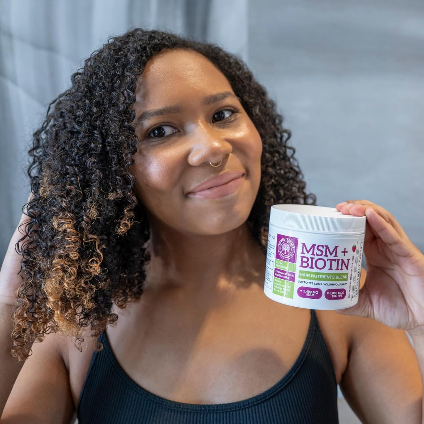 Qhemet Biologics Hair Nutrient Blend with MSM, Biotin, Bamboo Silica, and Vitamins D3 + B12 for Rapid Hair Growth - 8.5 oz Powder Blend for Lush Volume and Hair Health