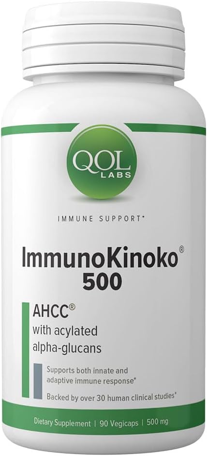 QOL Labs ImmunoKinoko AHCC 500 mg 90 Vegetable Capsules - Boost Immune System Support