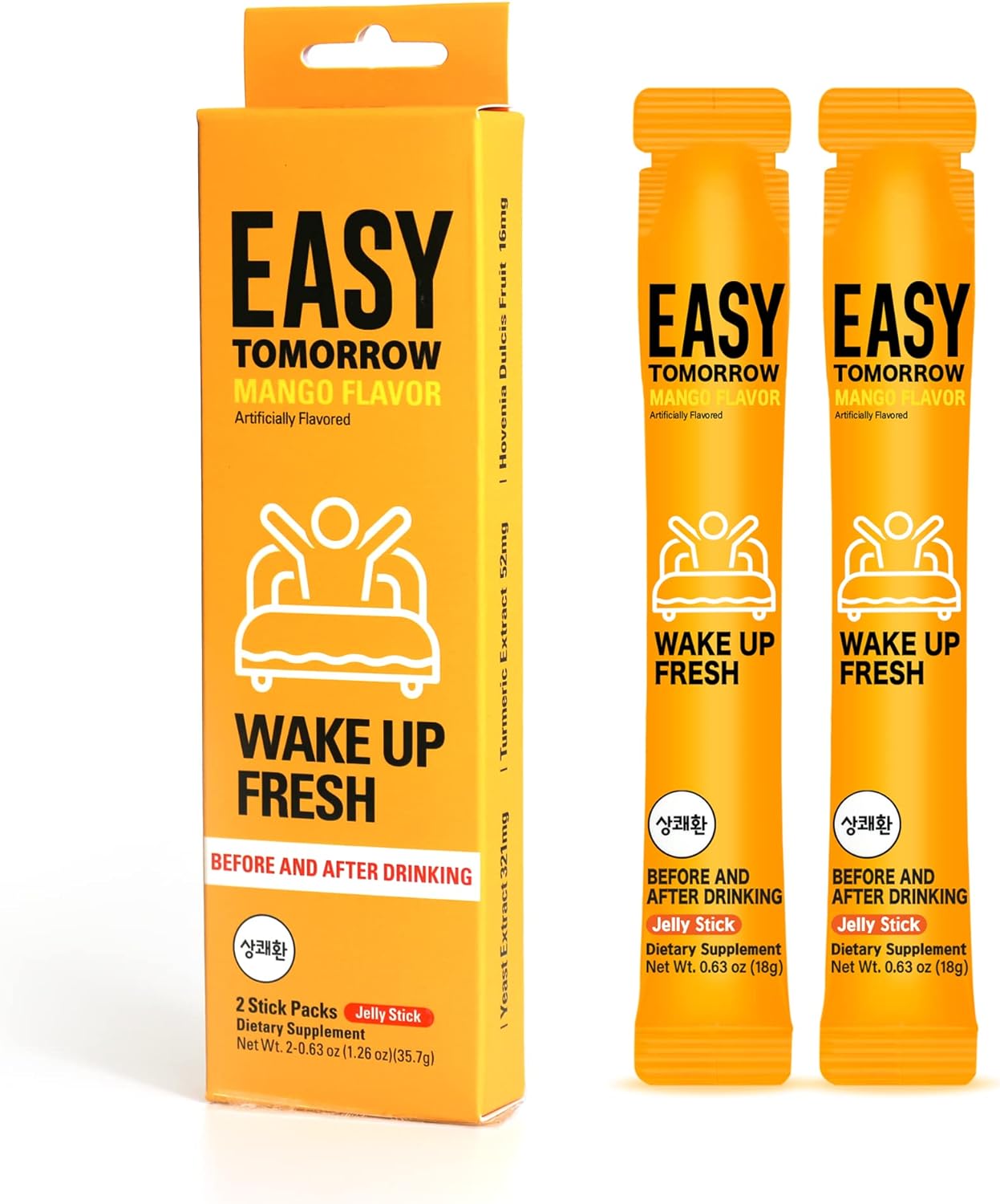 Q.one Easy Tomorrow Mango Jelly Stick for Morning Rescue & Increased Energy (2 Sticks)