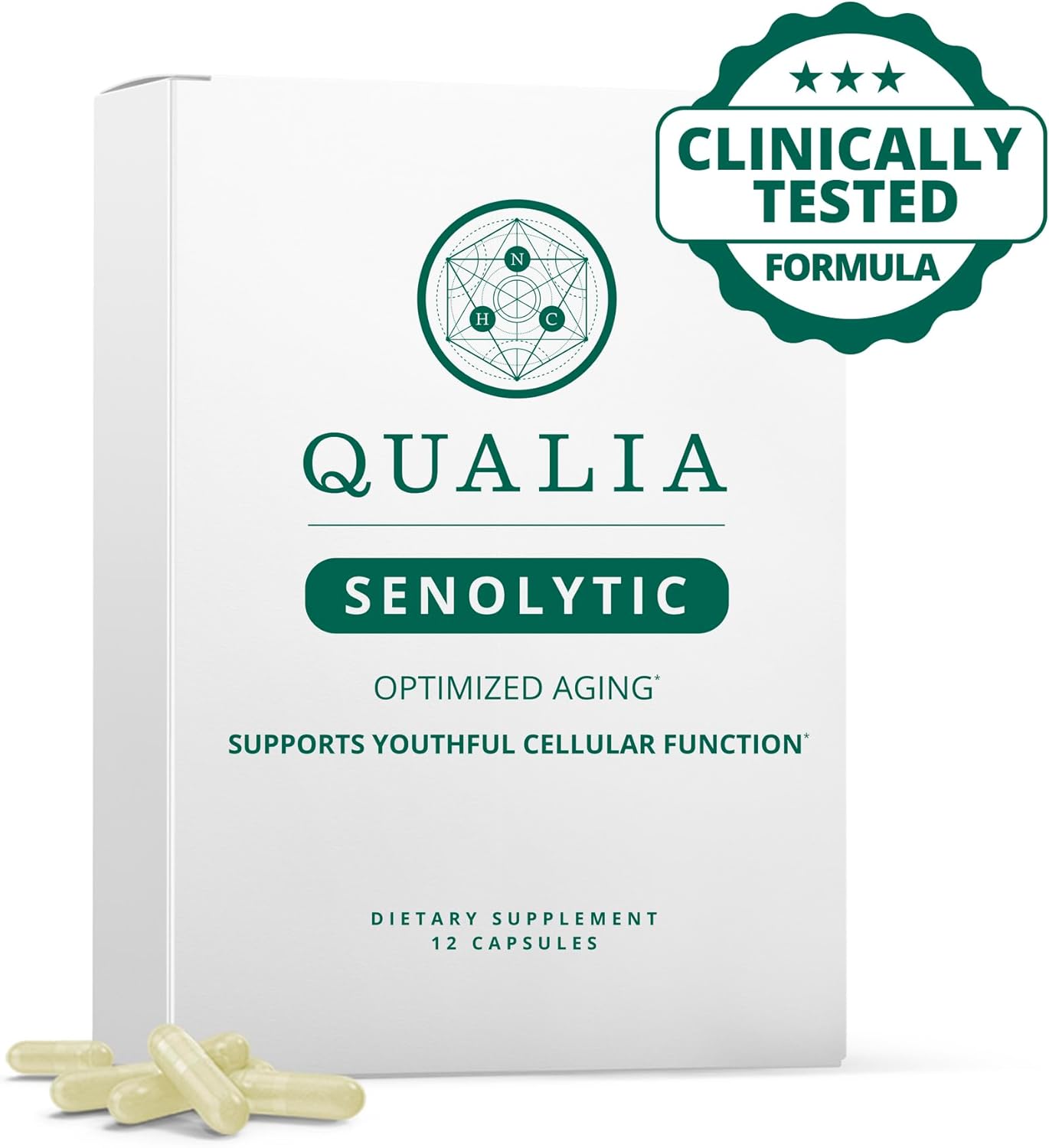 Qualia Senolytic Supplement: Fisetin, Quercetin, Piperlongumin - Optimal Cell Repair & Rejuvenation, 1 Month Supply