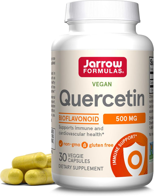 Quercetin 500mg Dietary Supplement for Cardiovascular & Immune Health - 30 Veggie Capsules