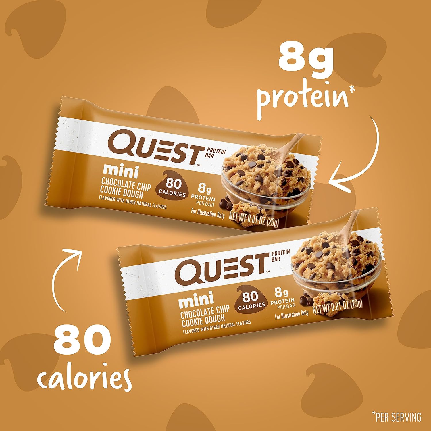 Quest Nutrition Chocolate Chip Cookie Dough Protein Bars - 14 Count, High Protein, Low Sugar, Low Net Carbs, Gluten-Free
