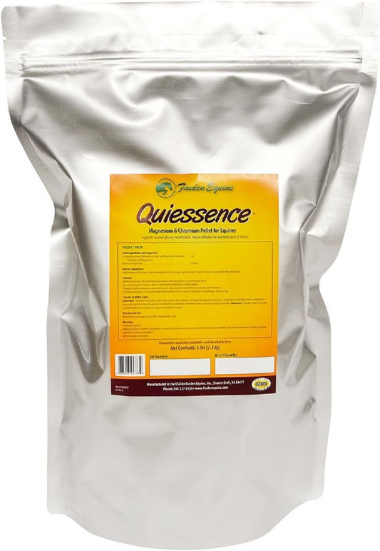 Quiessence Supplement for Horses - Small Size, 5 Pound Container, Supports Calmness and Focus in Equines