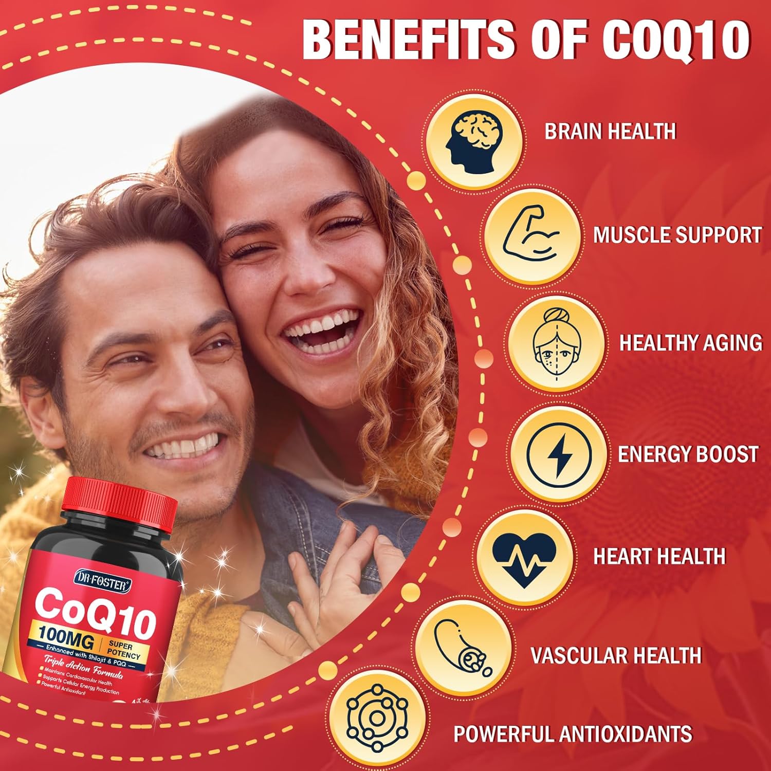 Quinovit CoQ10 100mg with PQQ & Shilajit - High Absorption Antioxidant Supplement for Heart Health & Energy, 120 Capsules