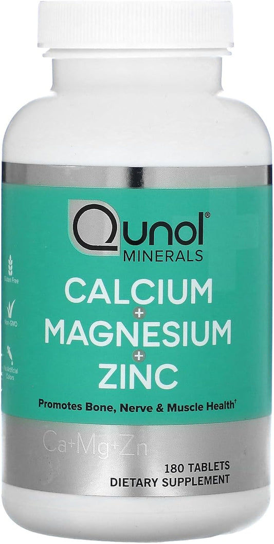 Qunol Calcium 3 in 1 Tablets - Immune Support, Bone Health, 180 Count