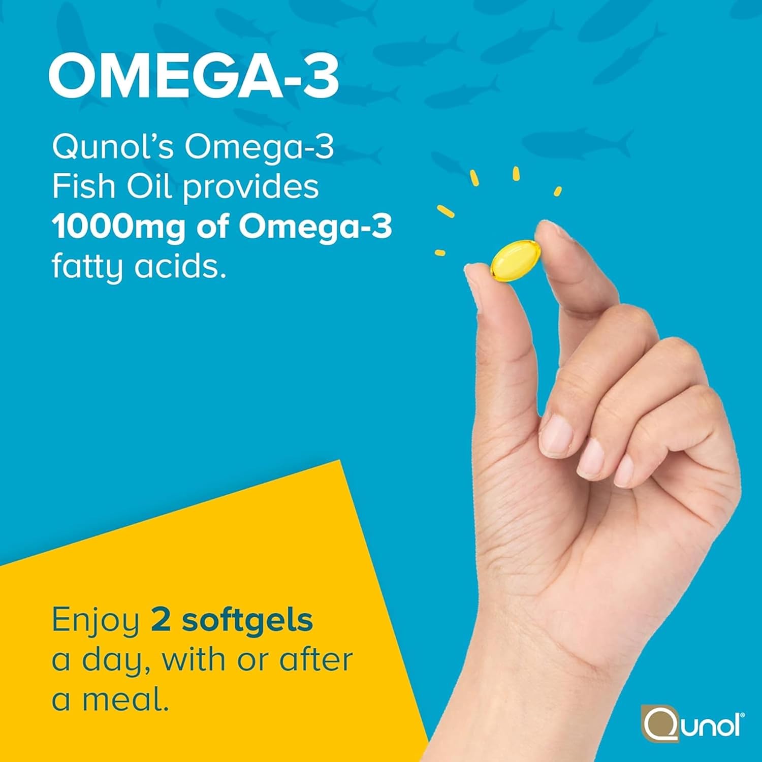 Qunol CoQ10 100mg Softgels with Fish Oil Omega 3 Mini Softgels, 4-Month Supply, 120 Count + 3-Month Supply, 180 Count Omega 3 EPA + DHA