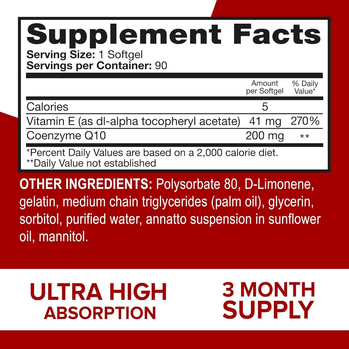 Qunol CoQ10 200mg Softgels - High Absorption Coenzyme Q10 Supplement for Heart Health - Antioxidant for Energy & Vascular Support - 90 Count