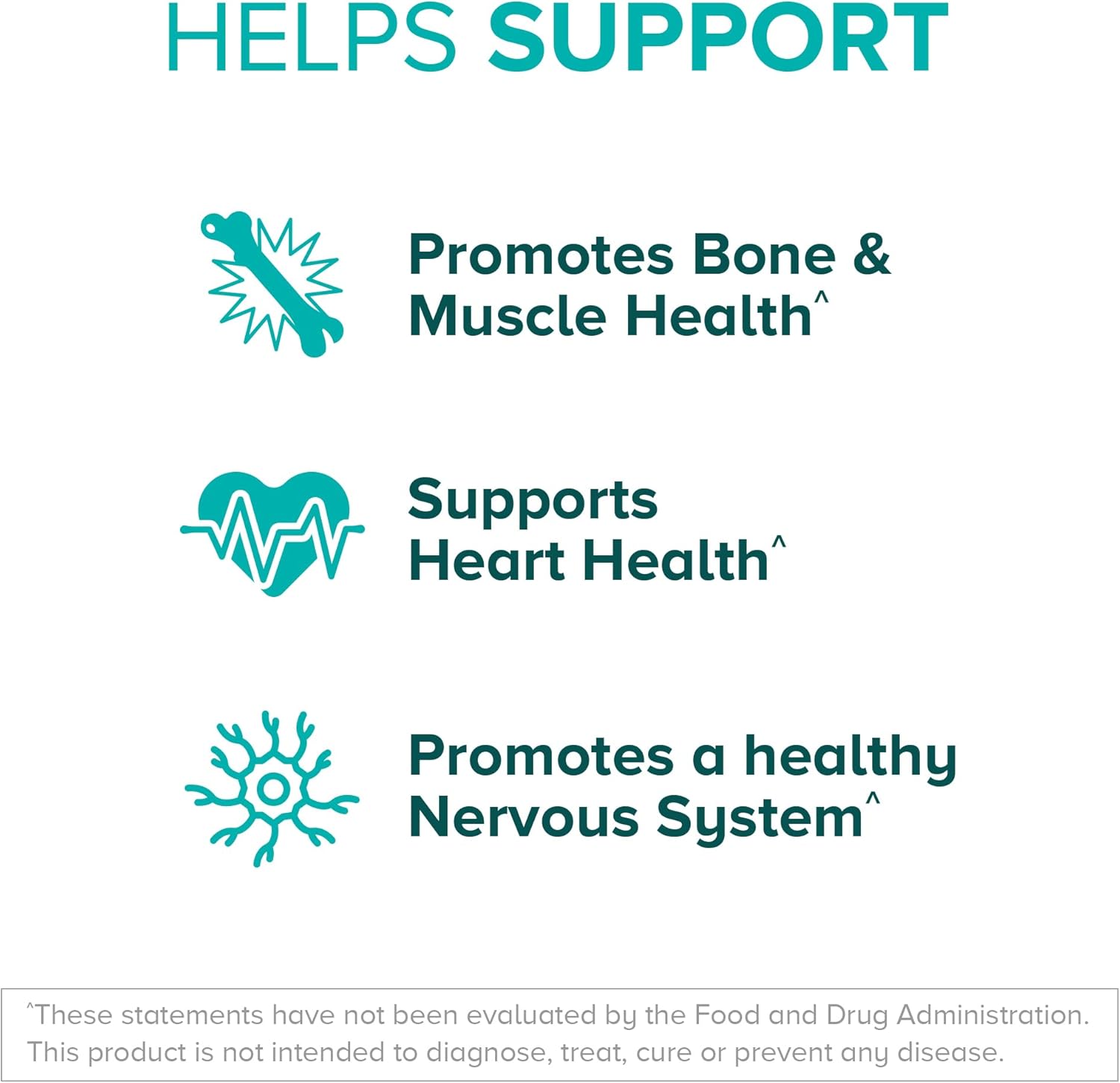 Qunol Magnesium Glycinate Complex 250mg One Pill Dose Supplement for Nerve, Bone, and Muscle Health - 60 Count Pack