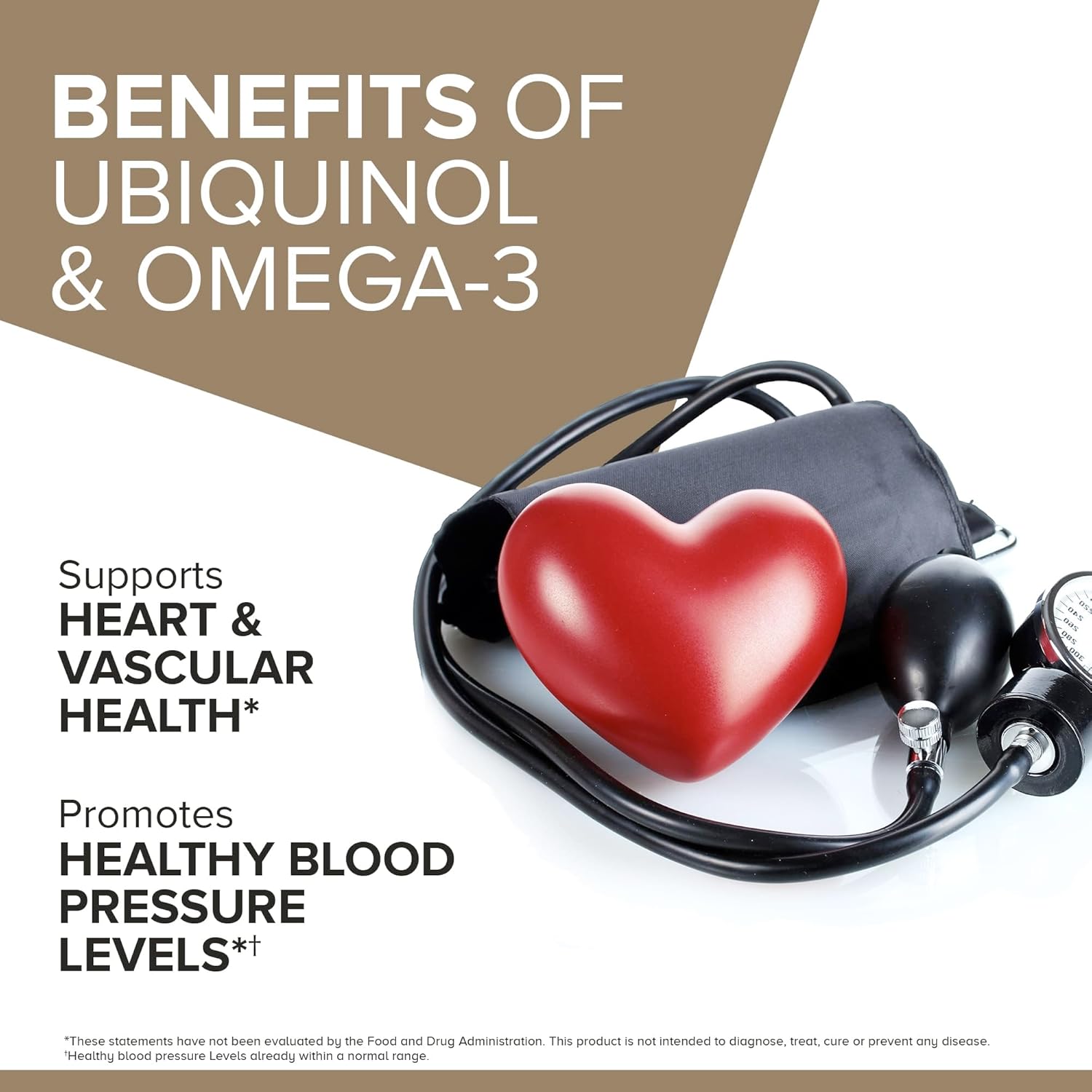 Qunol Plus Ubiquinol with Omega-3 Fish Oil - Heart Health Antioxidant Supplement, CoQ10 Active Form, 90 Count