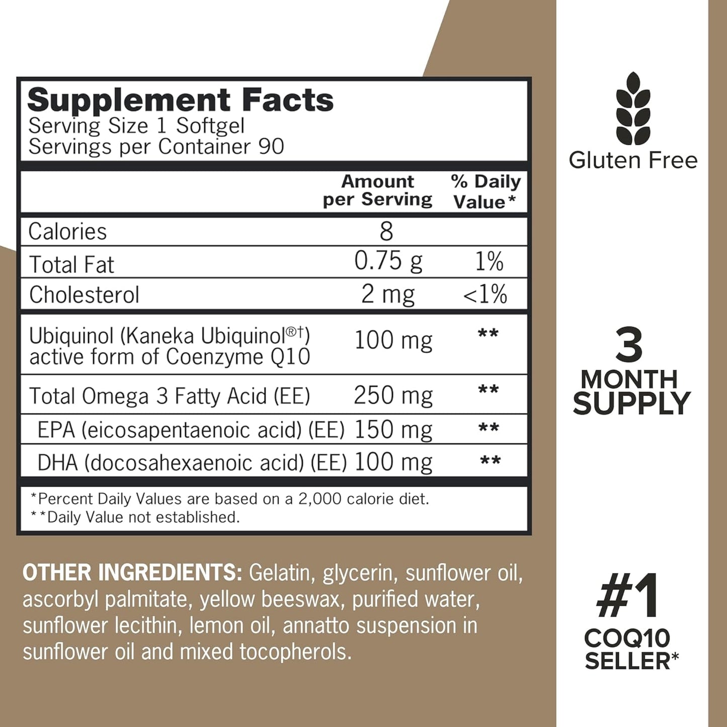 Qunol Plus Ubiquinol with Omega-3 Fish Oil - Heart Health Antioxidant Supplement, CoQ10 Active Form, 90 Count