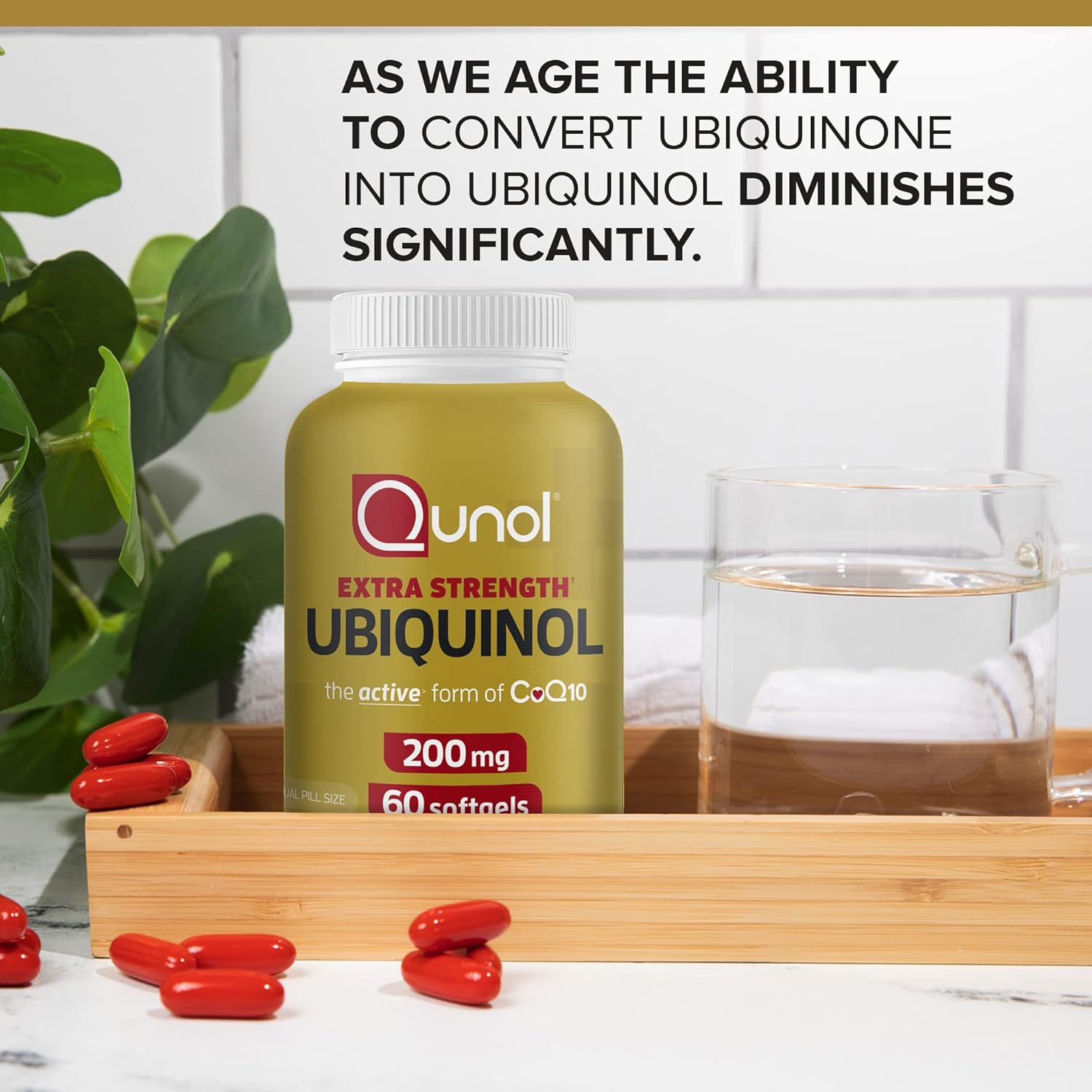 Qunol Ubiquinol CoQ10 200mg Softgels - 120 Count Total - Heart Health Antioxidant - Active Form Ubiquinol 200mg - Pack of 2