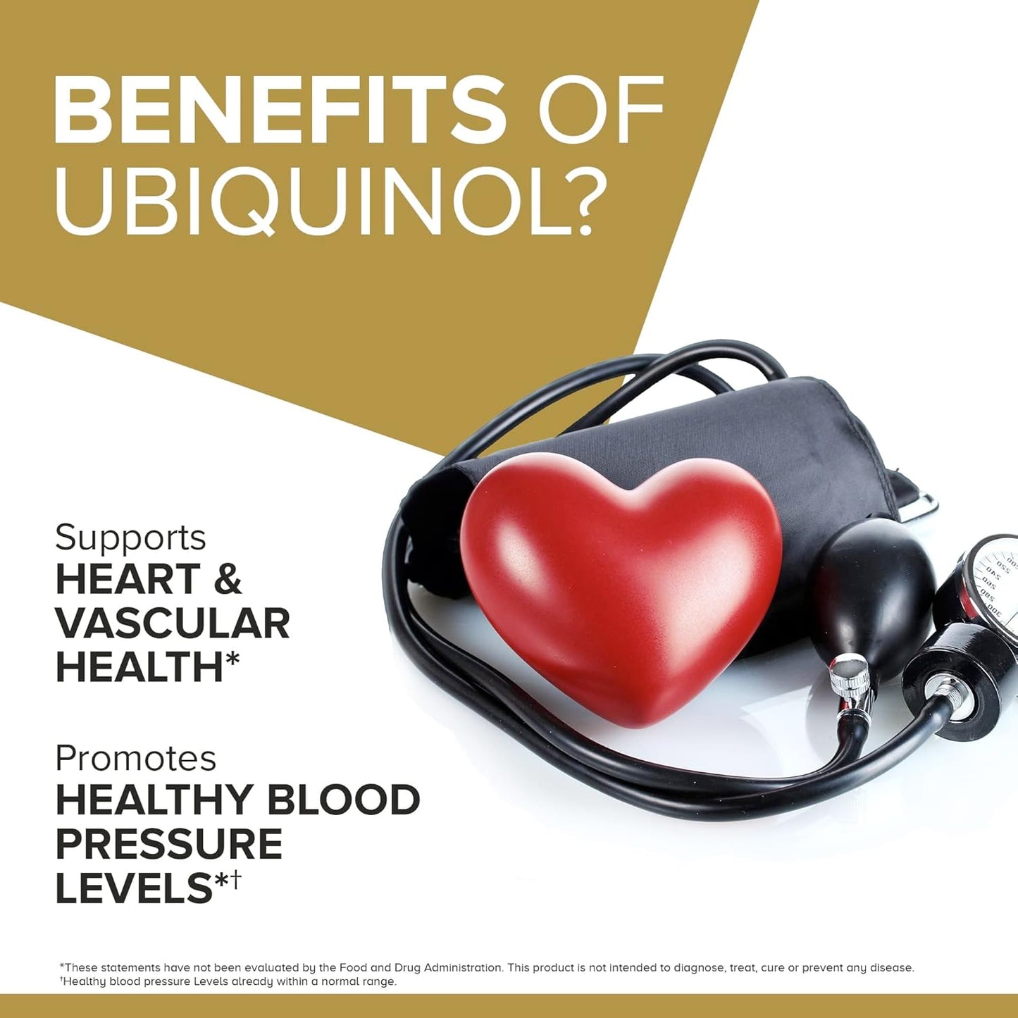 Qunol Ubiquinol CoQ10 Softgels 100mg - Heart Health Antioxidant, Supports Healthy Blood Pressure, Ideal for Statin Users, 120 Count