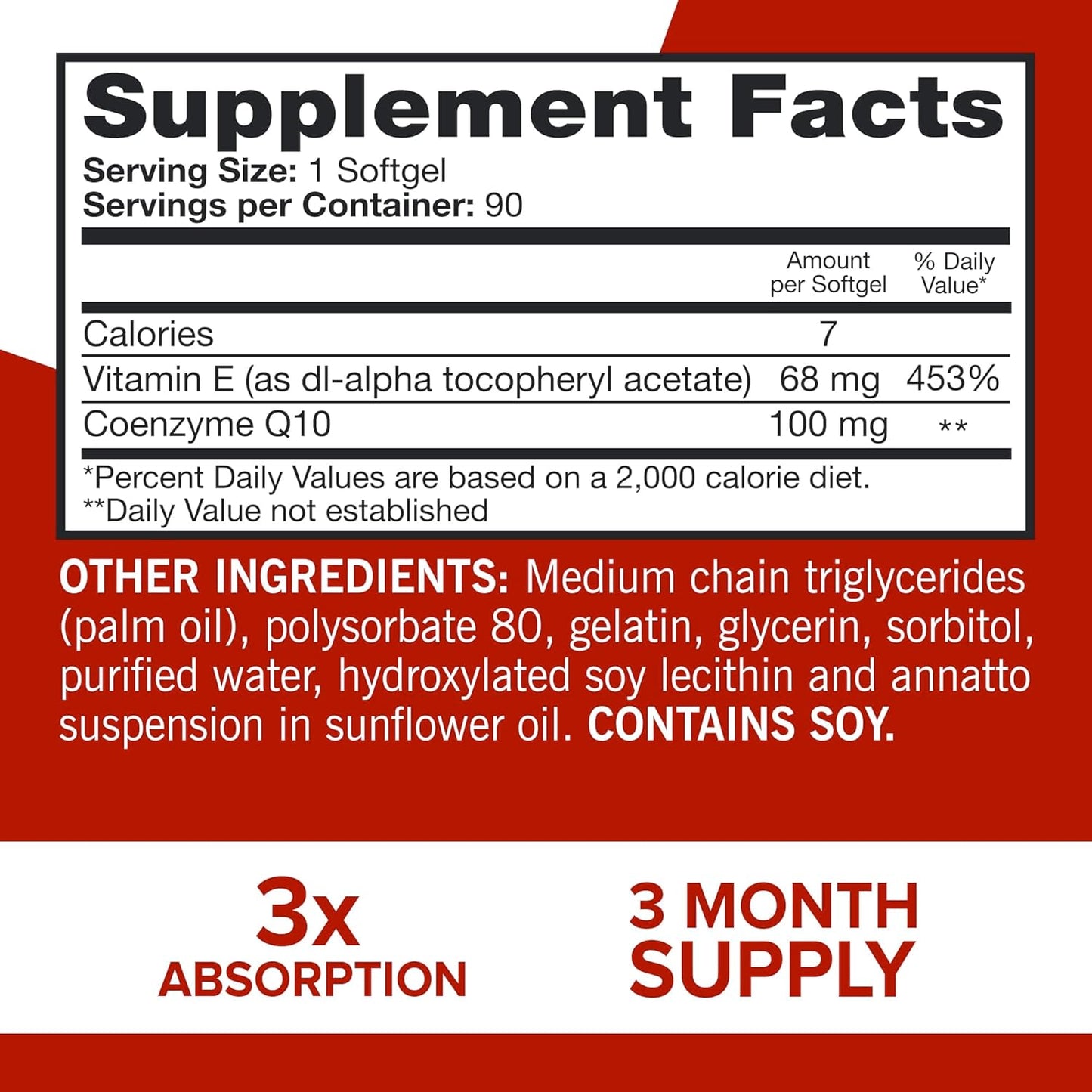 Qunol Ultra CoQ10 100mg Softgels - Enhanced Absorption Coenzyme Q10 Antioxidant for Heart Health & Energy, 90 Count, 3 Month Supply