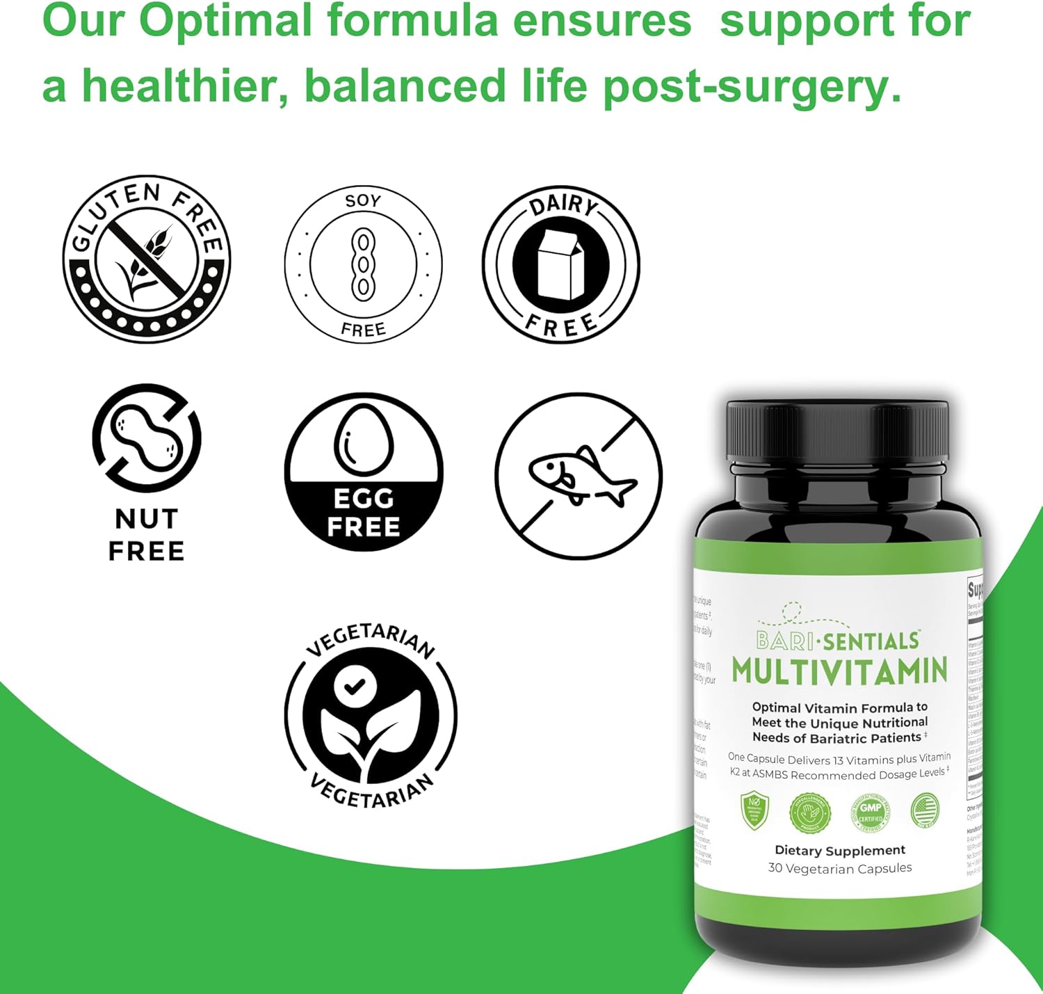 R-Kane Barisentials Bariatric Multivitamins: Essential Post-Op Support for Gastric Procedures - 30 Vegetarian Capsules