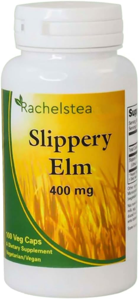 Rachel's Tea Slippery Elm Capsules for Gastrointestinal Support - 400mg, 100 Count