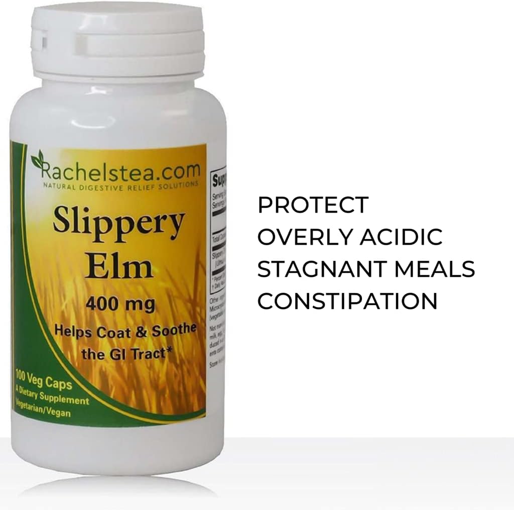 Rachel's Tea Slippery Elm Capsules for Gastrointestinal Support - 400mg, 100 Count