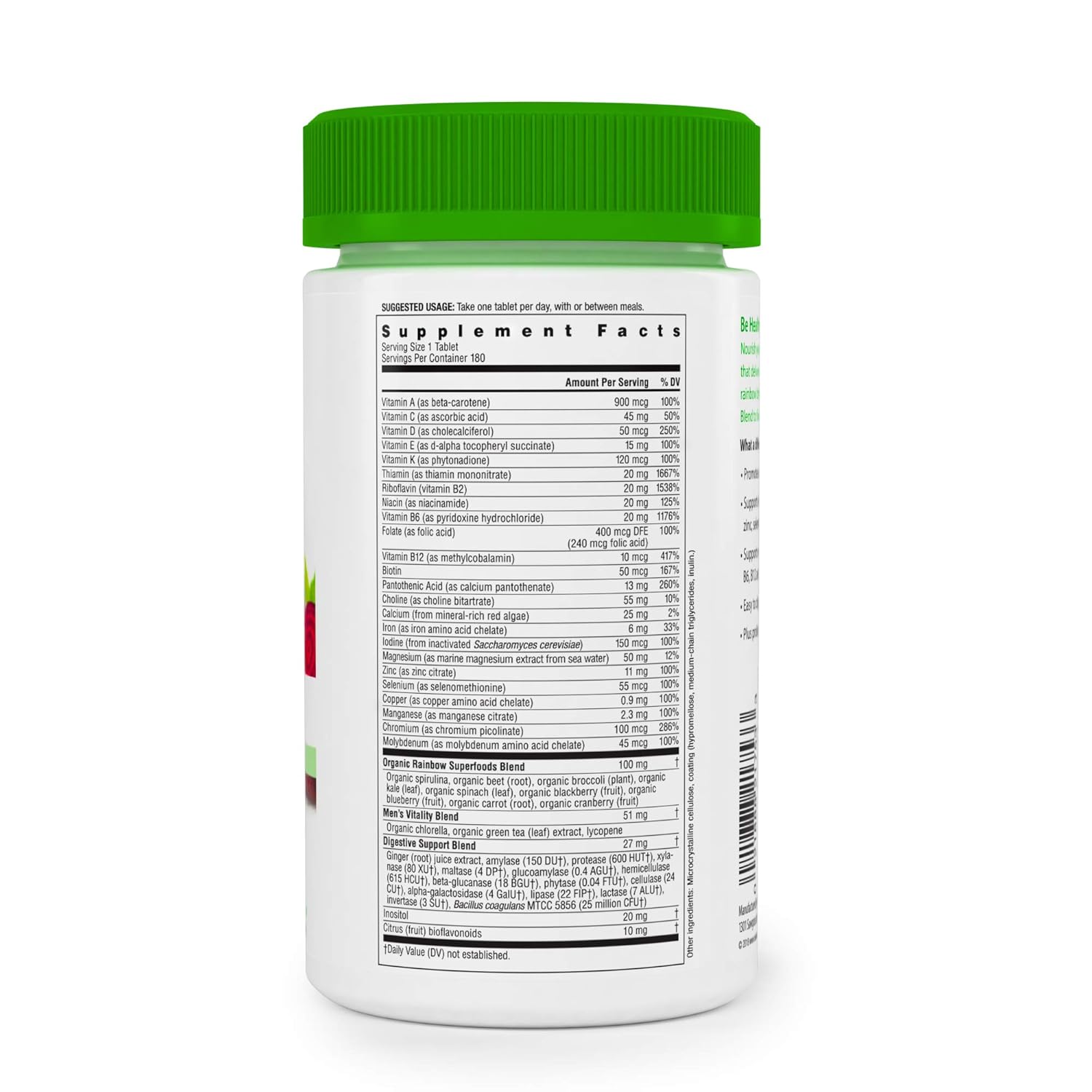 Rainbow Light Men's One Multivitamin Supplement - 180 Tablets, 180 Count Bottle