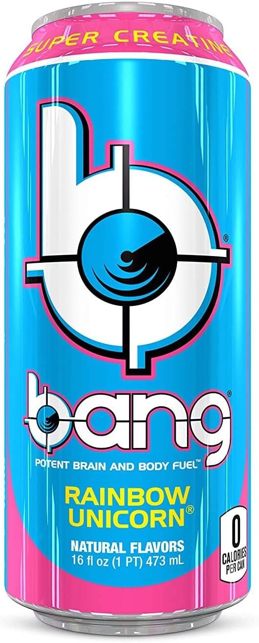 Rainbow Unicorn Energy Drink - Boost Brain & Body Performance with Creatine, EAA Aminos, and CoQ10 | Pre and Post Workout Fuel, Zero Sugar & Calories (24 Cans)