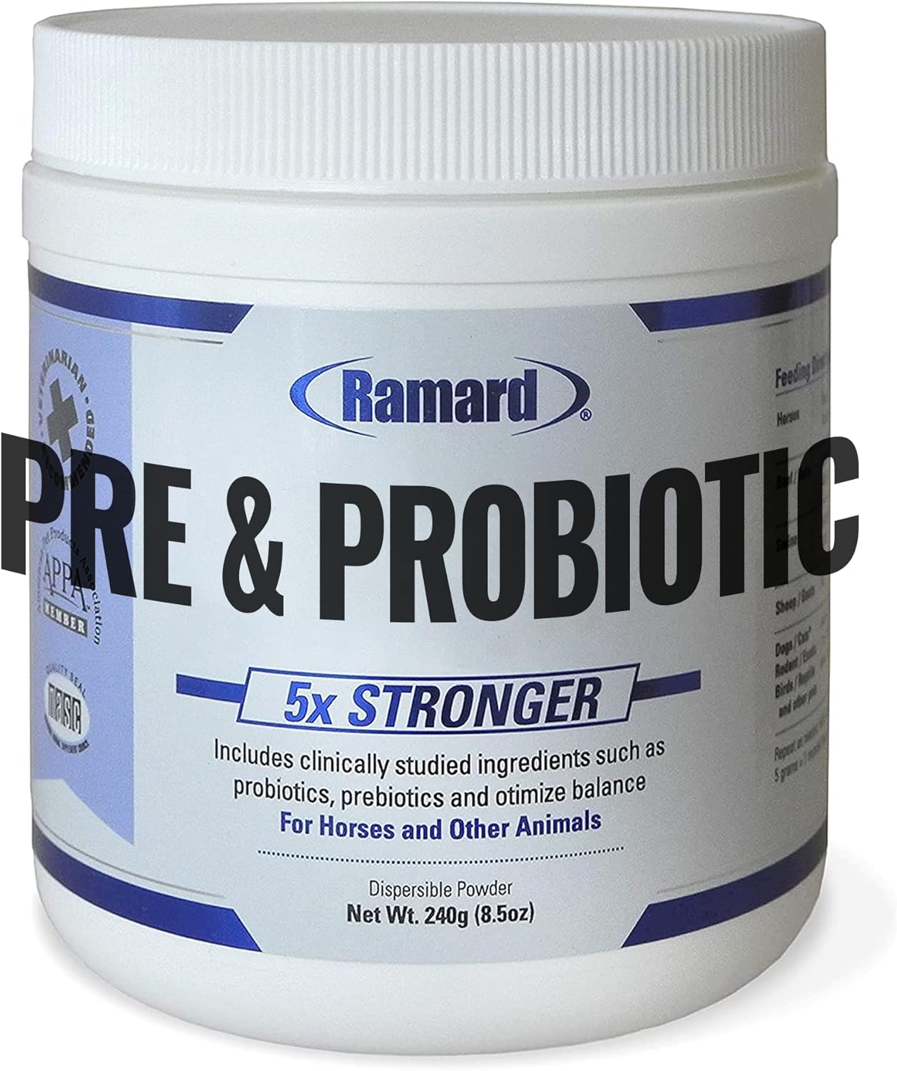 Ramard Total Prebiotic & Probiotic Equine Formula - Natural Digestive Supplement for Horses - 8.5 oz Jar - Promotes Optimal Gut Health and Nutrient Absorption for Foal Support and Livestocks