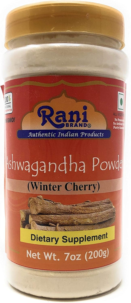 Rani Brand Ashwagandha Powder 7oz (200g) PET Jar - Authentic Indian Product, All Natural, Gluten-Friendly, Vegan, Non-GMO