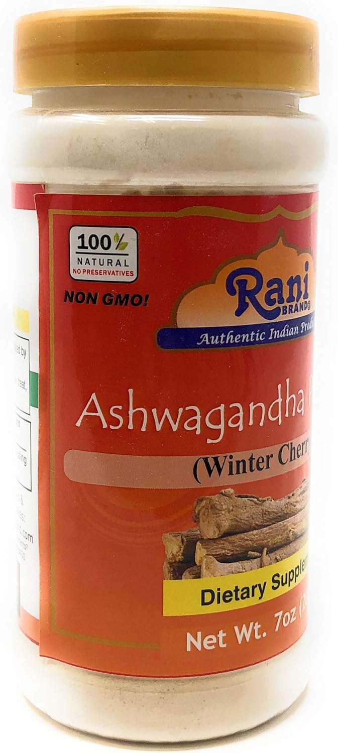 Rani Brand Ashwagandha Powder 7oz (200g) PET Jar - Authentic Indian Product, All Natural, Gluten-Friendly, Vegan, Non-GMO