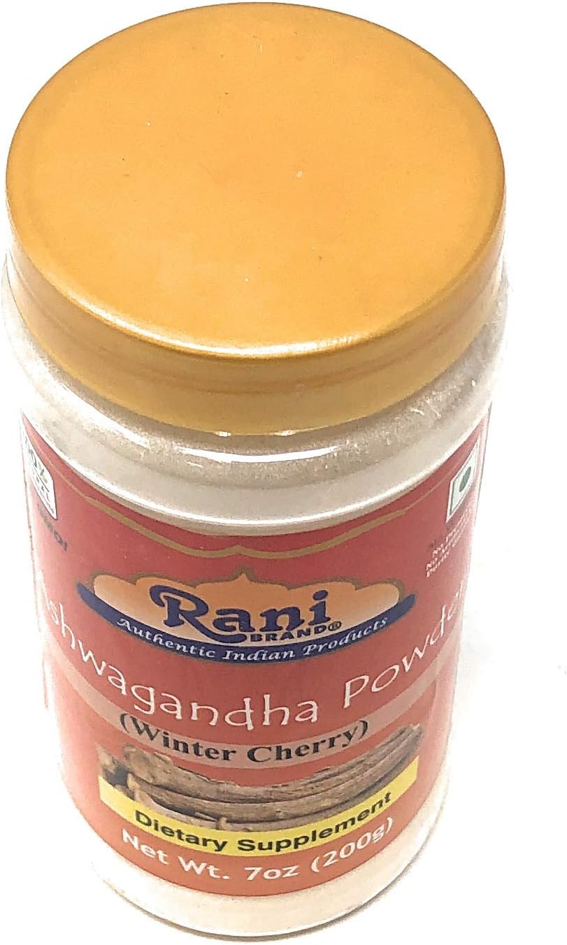 Rani Brand Ashwagandha Powder 7oz (200g) PET Jar - Authentic Indian Product, All Natural, Gluten-Friendly, Vegan, Non-GMO