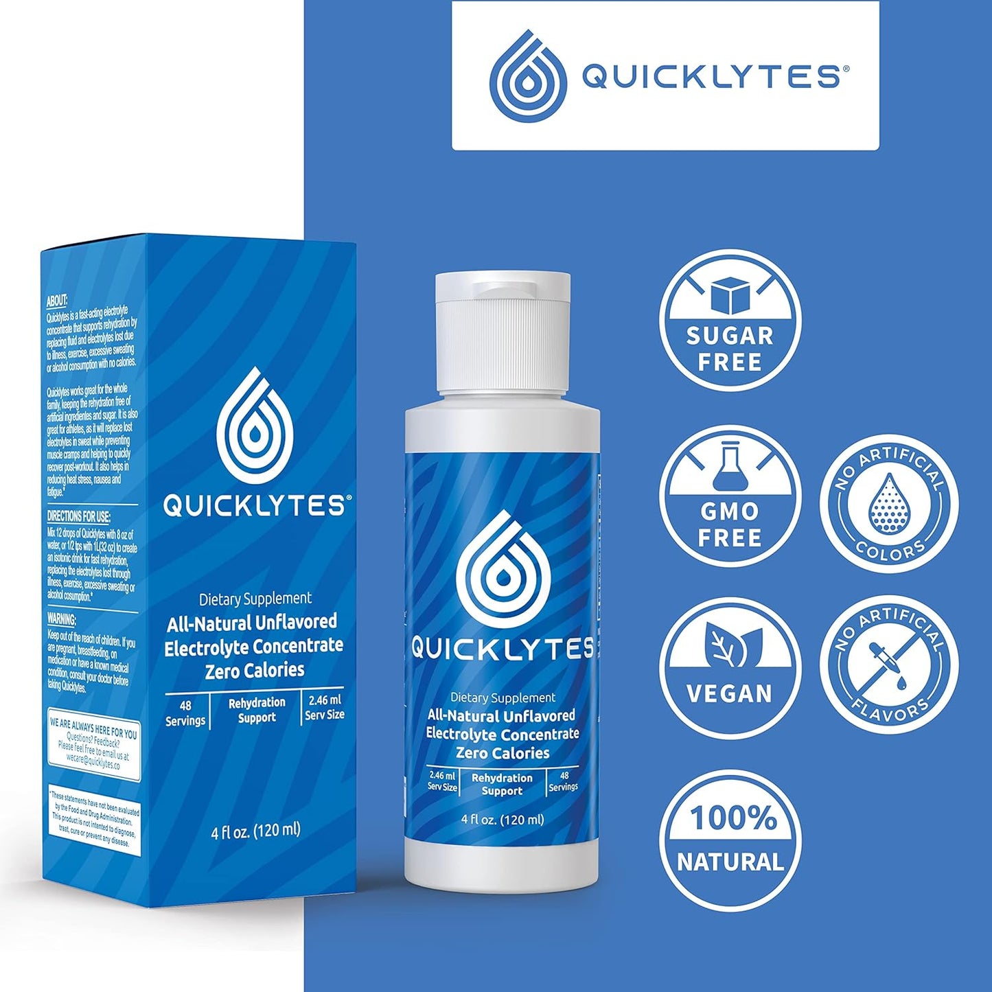 Rapid Hydration Electrolytes Supplement | No Calorie, No Sugar | Potassium, Magnesium, Sodium | Leg Cramp Relief | 48 Servings