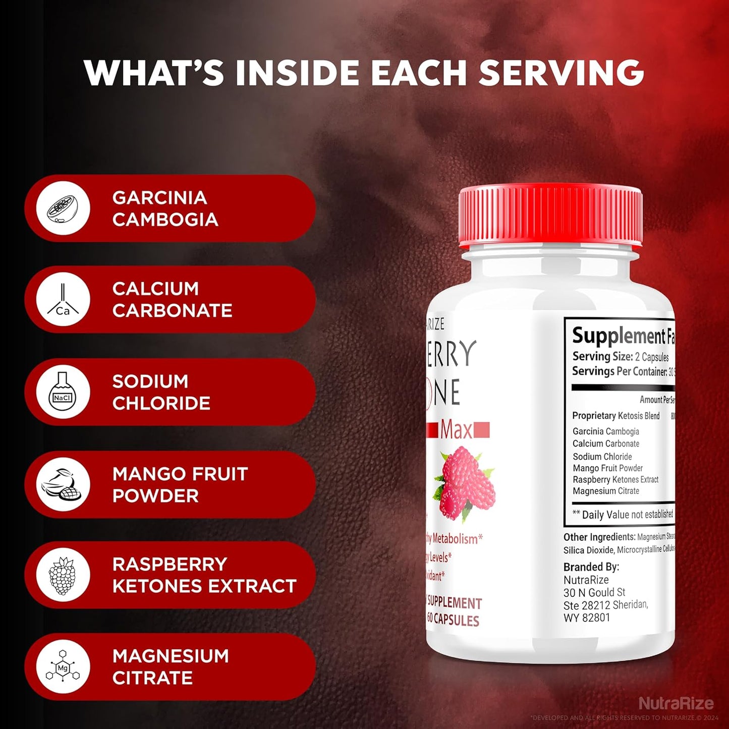 Raspberry Ketone Capsules (5 Pack) - Official Weight Loss Supplement, All-Natural Keto Formula, 1200MG, 300 Capsules