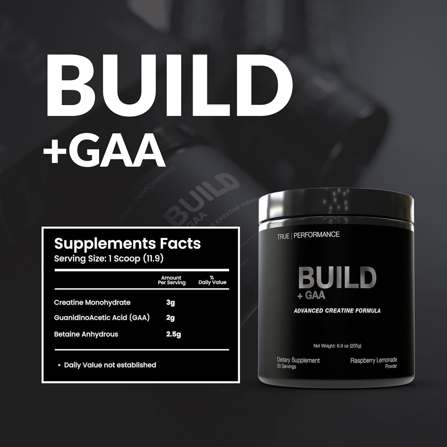Raspberry Lemonade Muscle Building and Recovery Drink with GAA, Creatine, and Betaine - 30 Servings