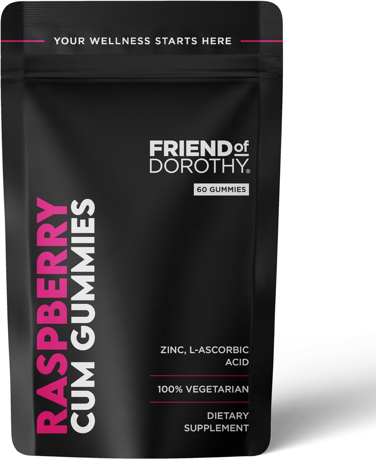 Raspberry Semen Volume Supplement Gummies - Boosts Sperm Volume - 60 Capsules - Vegetarian Formula