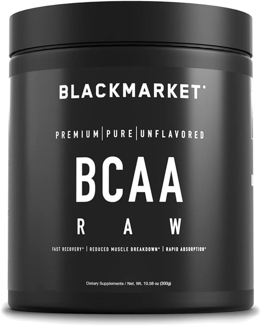 Raw BCAA Workout Powder Drink Mix - Muscle Recovery and Growth for Men & Women - Boost Metabolism - Branched-Chain Amino Acid Supplement - 300g