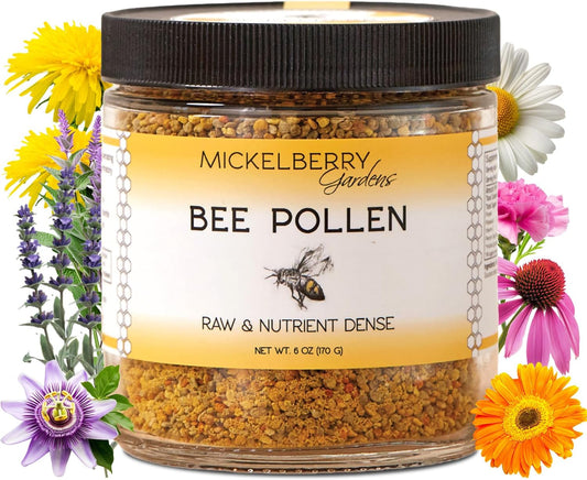 Raw Bee Pollen Granules - Superfood with Protein, Vitamins, Minerals & Antioxidants - 6 Oz - Mickelberry Gardens