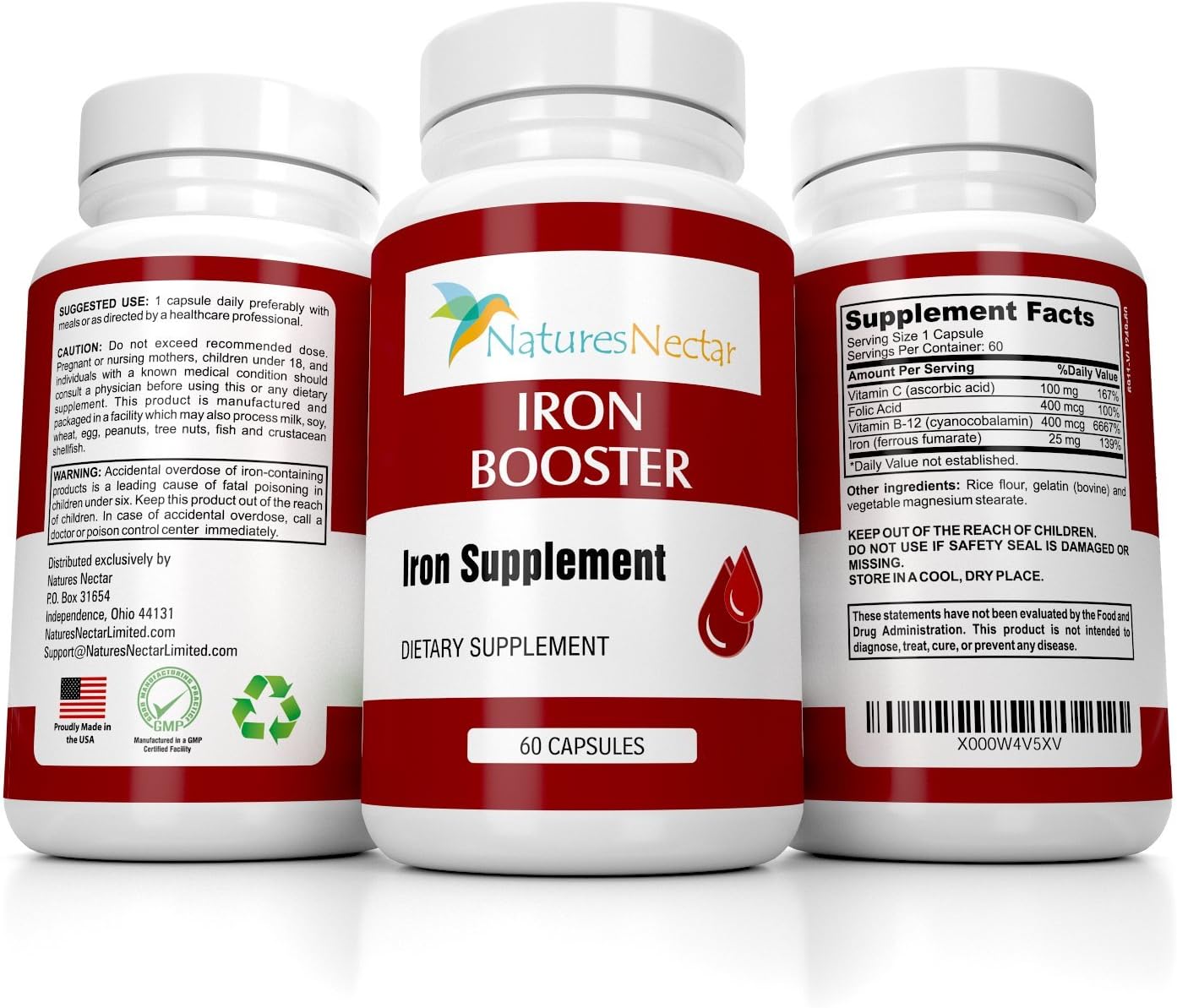 Raw Iron Vitamins for Women - Non-Constipating Iron Supplement to Boost Red Blood Cell Production - Best Anemia Iron Pills