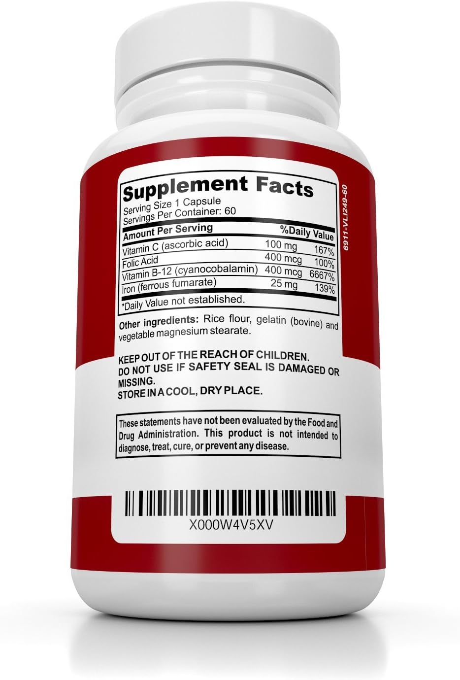 Raw Iron Vitamins for Women - Non-Constipating Iron Supplement to Boost Red Blood Cell Production - Best Anemia Iron Pills