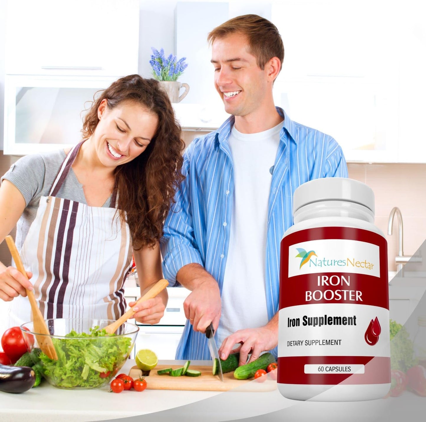 Raw Iron Vitamins for Women - Non-Constipating Iron Supplement to Boost Red Blood Cell Production - Best Anemia Iron Pills