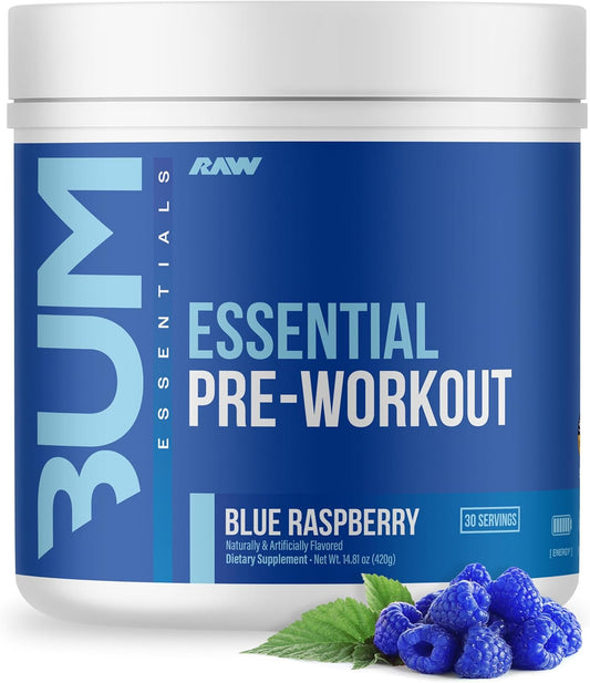 RAW Nutrition Chris Bumstead Pre Workout Formula - Sports Nutrition Pre-Workout Powder for Men & Women, Energy Drink Mix for Working Out - Blue Raspberry Flavor