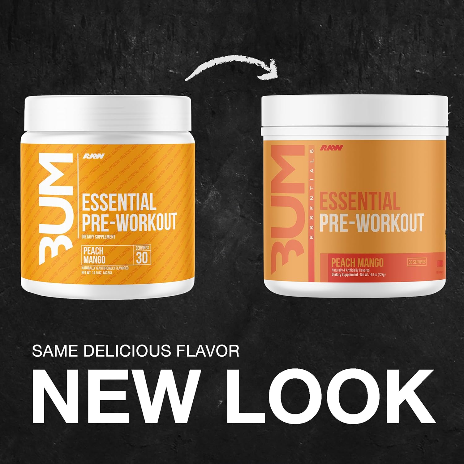 RAW Nutrition Pre-Workout Powder for Men and Women - Chris Bumstead Formula for Energy Boost during Workout - Peach Mango Flavor
