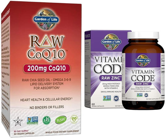 Raw Vegetarian Omega 3 6 9 Supplement with CoQ10, Chia Seed Oil, Zinc & Vitamin C - High Potency Whole Food Nutrition