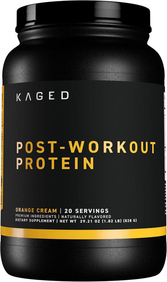 Re-Kaged Orange Cream Post Workout Protein Powder with 28g Whey Protein for Muscle Growth & Recovery - Low Sugar, 20 Servings