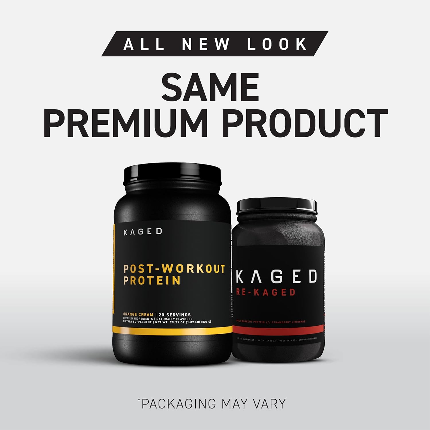 Re-Kaged Orange Cream Post Workout Protein Powder with 28g Whey Protein for Muscle Growth & Recovery - Low Sugar, 20 Servings