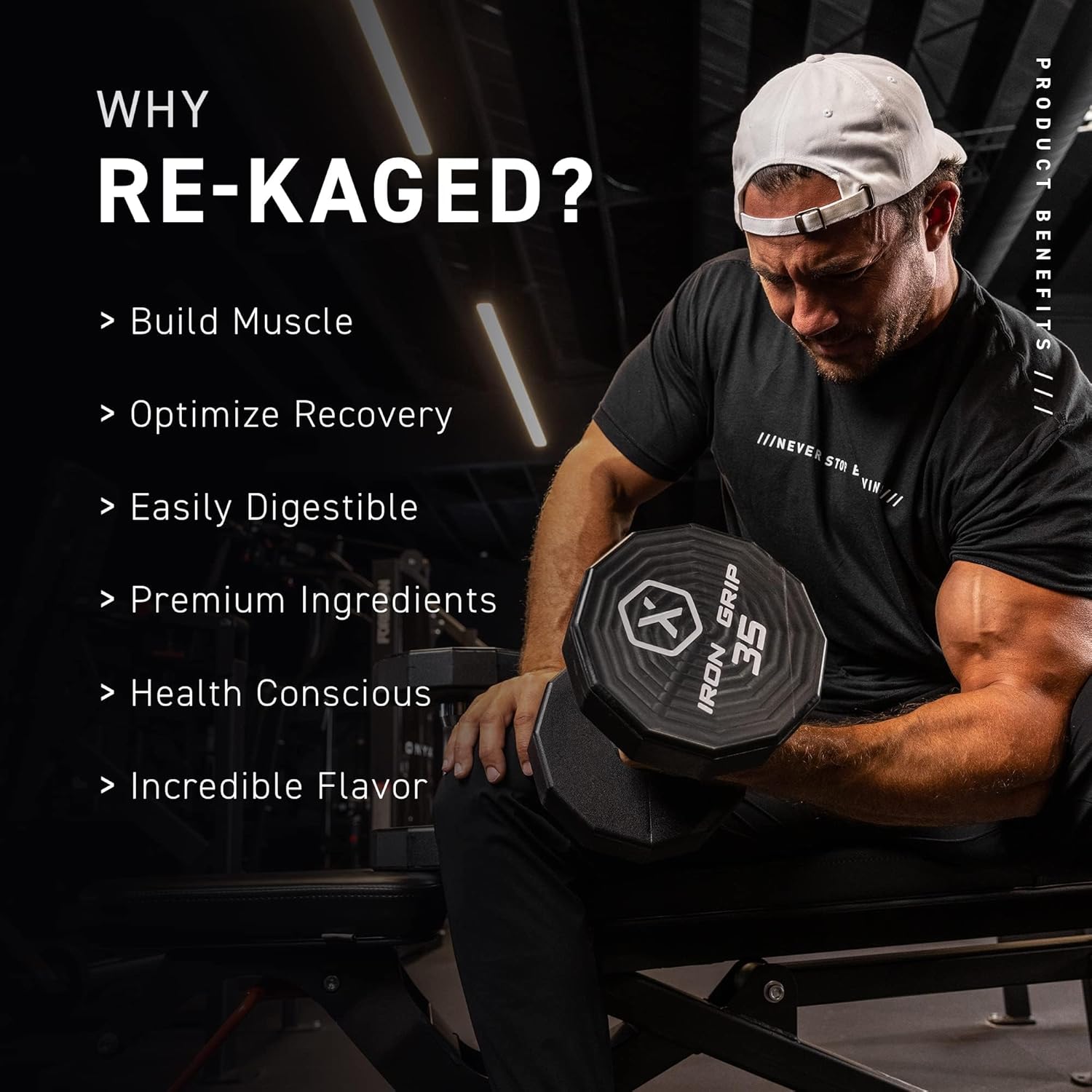 Re-Kaged Orange Cream Post Workout Protein Powder with 28g Whey Protein for Muscle Growth & Recovery - Low Sugar, 20 Servings