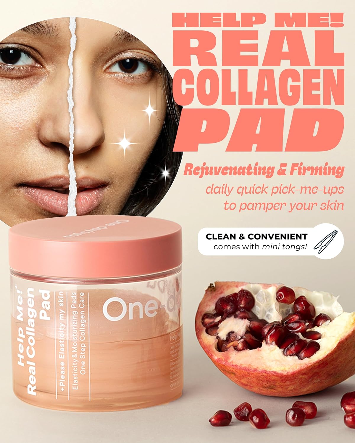 Real Collagen Pad for Skin Firming & Moisturizing - 70 Korean Pads for Daily Elasticity Care